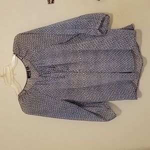 Blue printed poet blouse